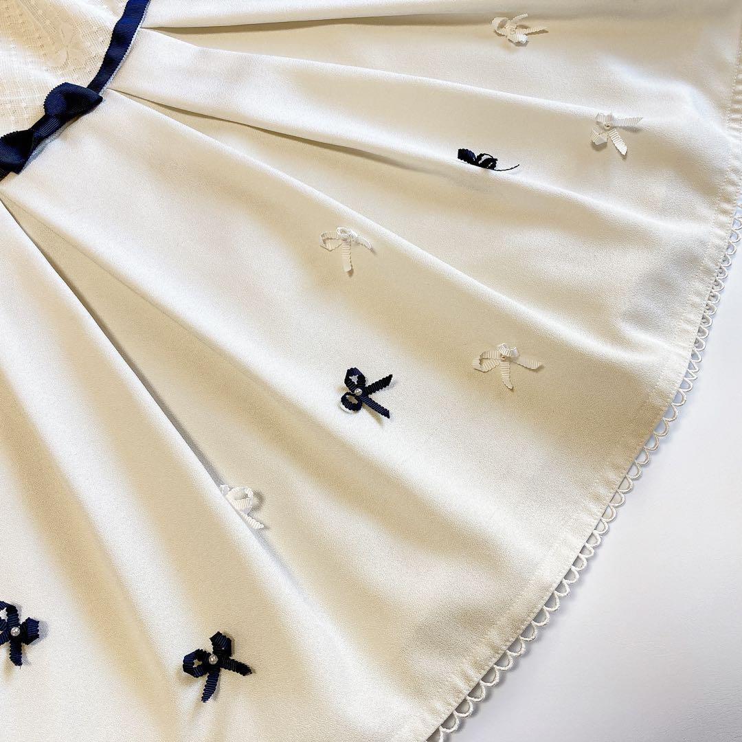 130size ホワイト×ネイビー 入学 卒園 発表会 フォーマル