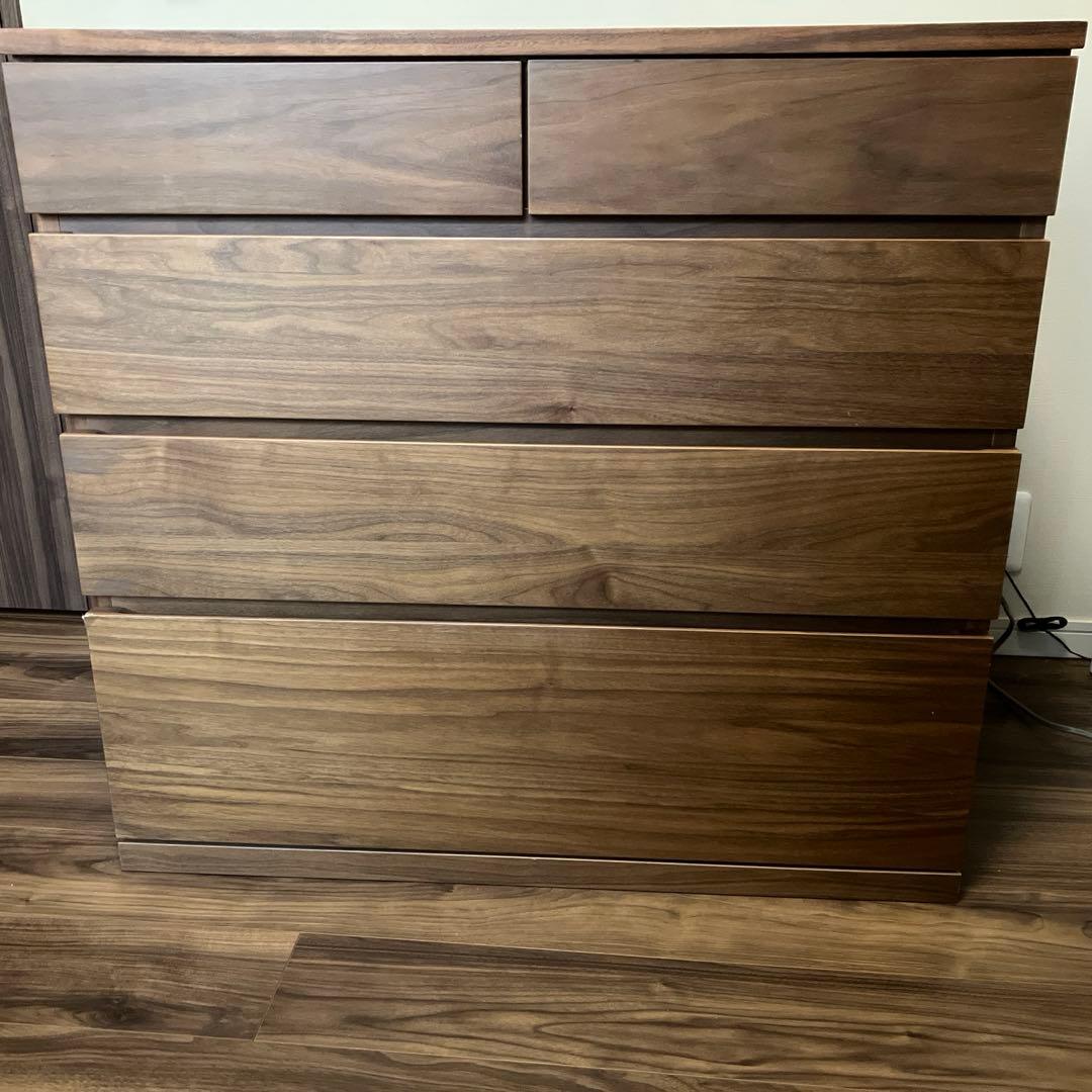 無印良品 木製チェスト4段 88×44×83 ウォールナット材