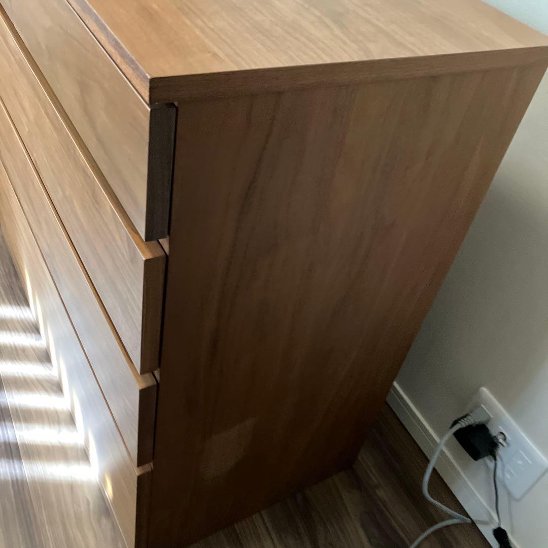 無印良品 木製チェスト4段 88×44×83 ウォールナット材