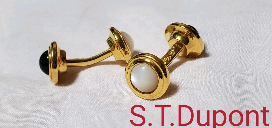 正規限定 デュポン リフレクション装飾 リバーシブルカフス シェル×黒×ゴールド