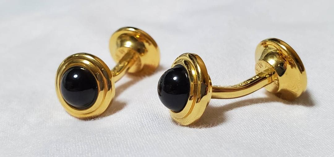 正規限定 デュポン リフレクション装飾 リバーシブルカフス シェル×黒×ゴールド