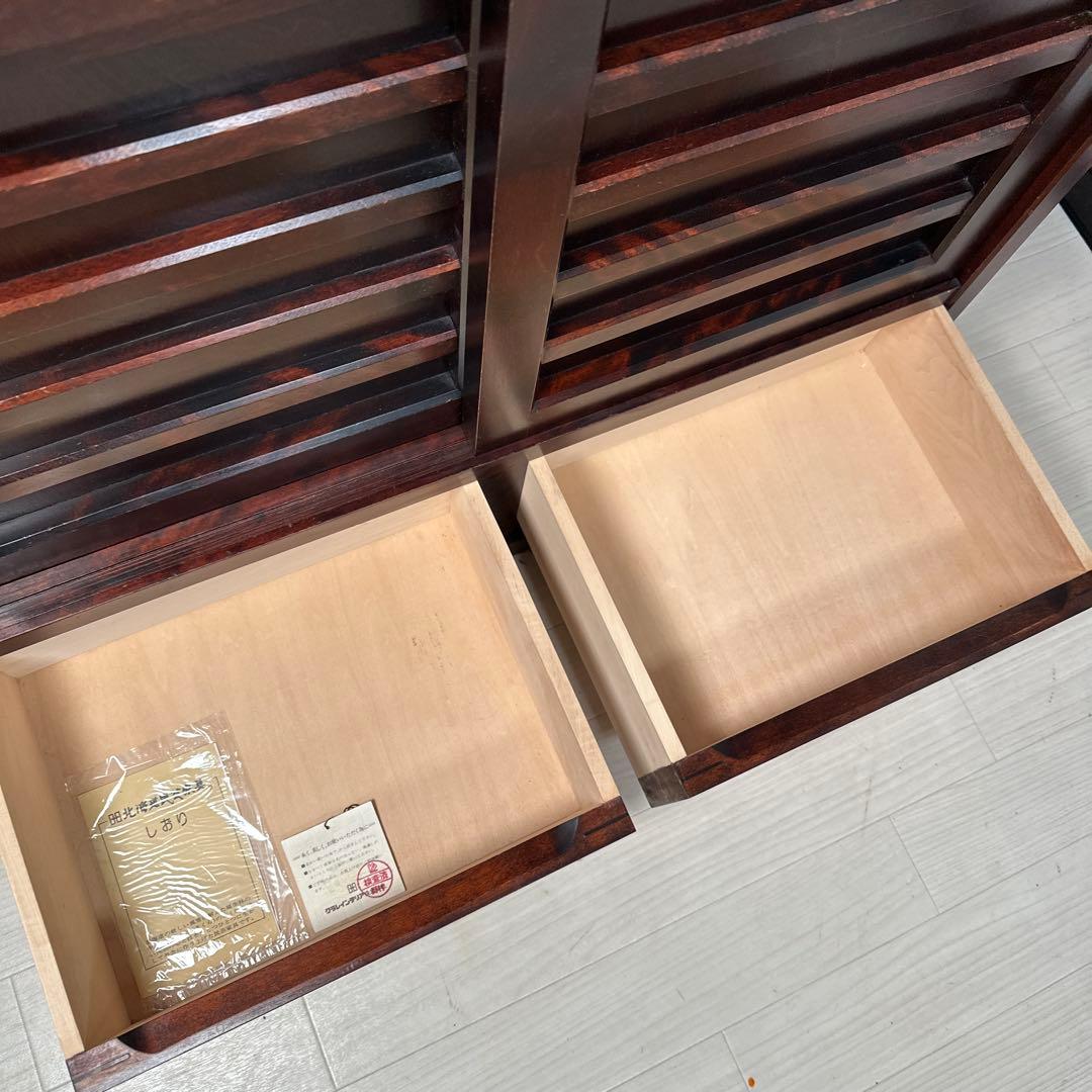 北海道民芸家具 茶棚 茶箪笥 飾り棚 樺 無垢材 管理No.i4※