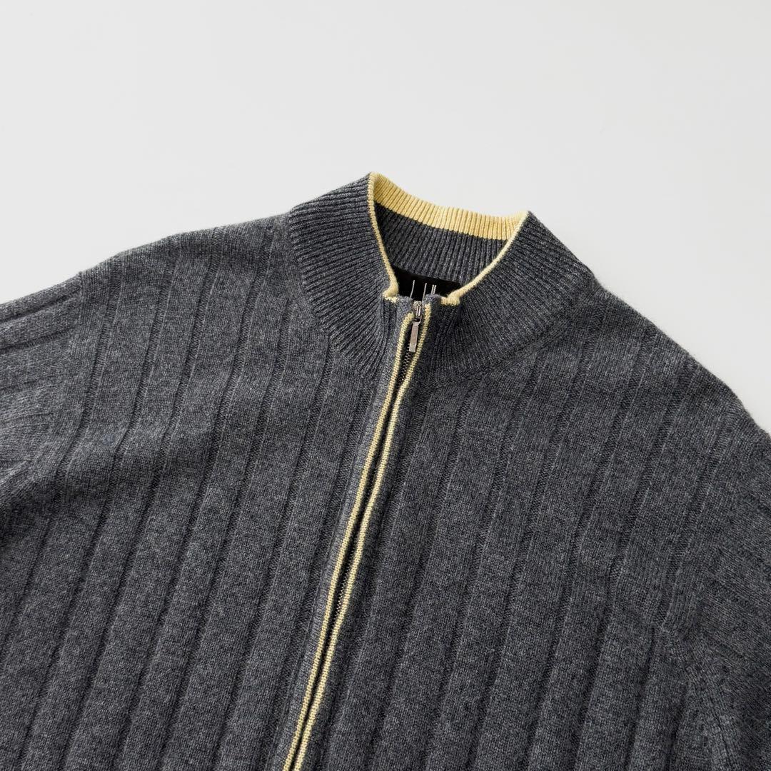 Dunhill ダンヒル カシミヤ スタンドカラー ジップ ニット カーディガン
