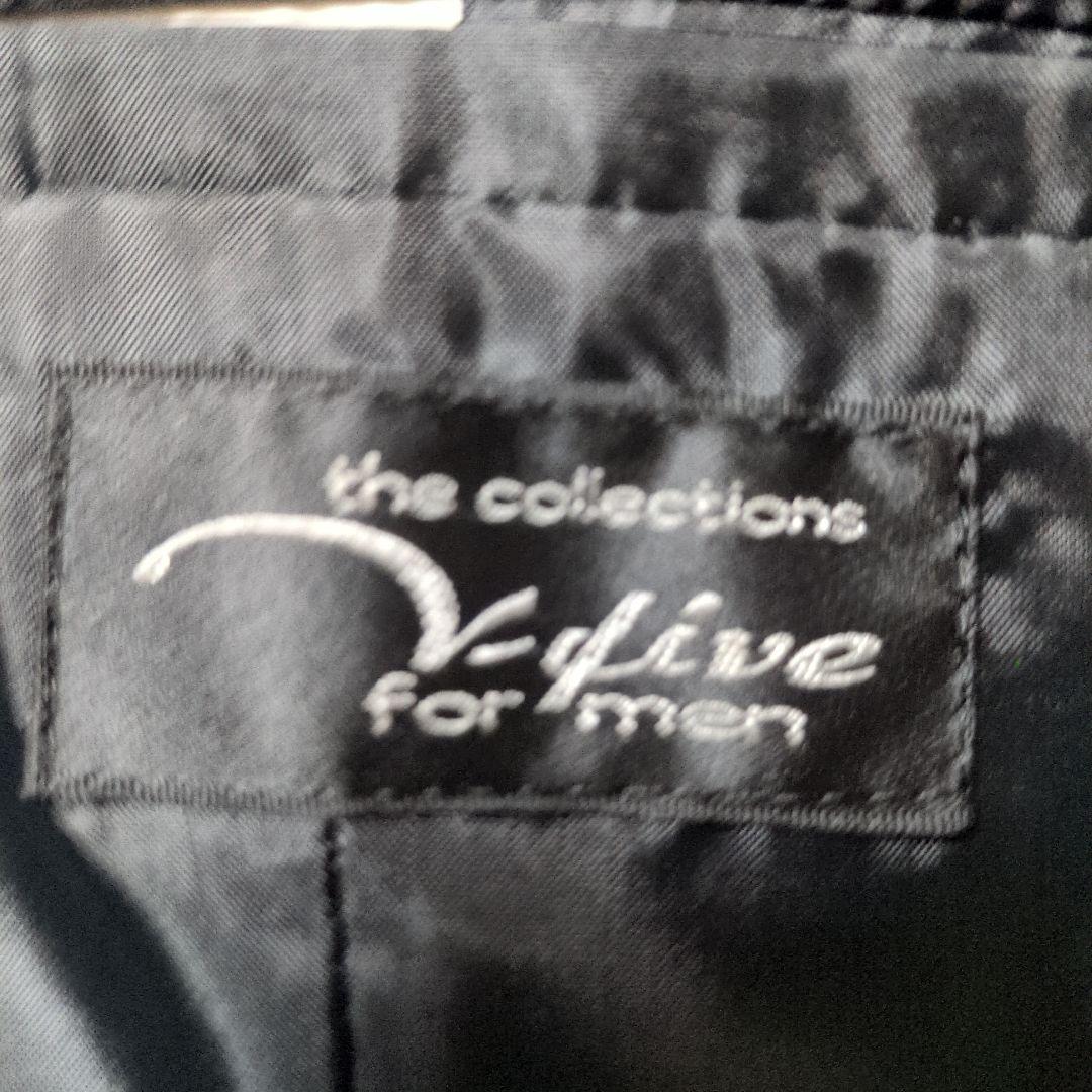 ヒョウ柄襟の黒テーラードジャケット