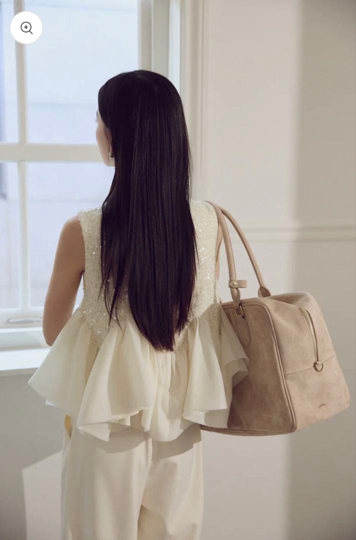 poláura スパークル ツイード ペプラムトップス