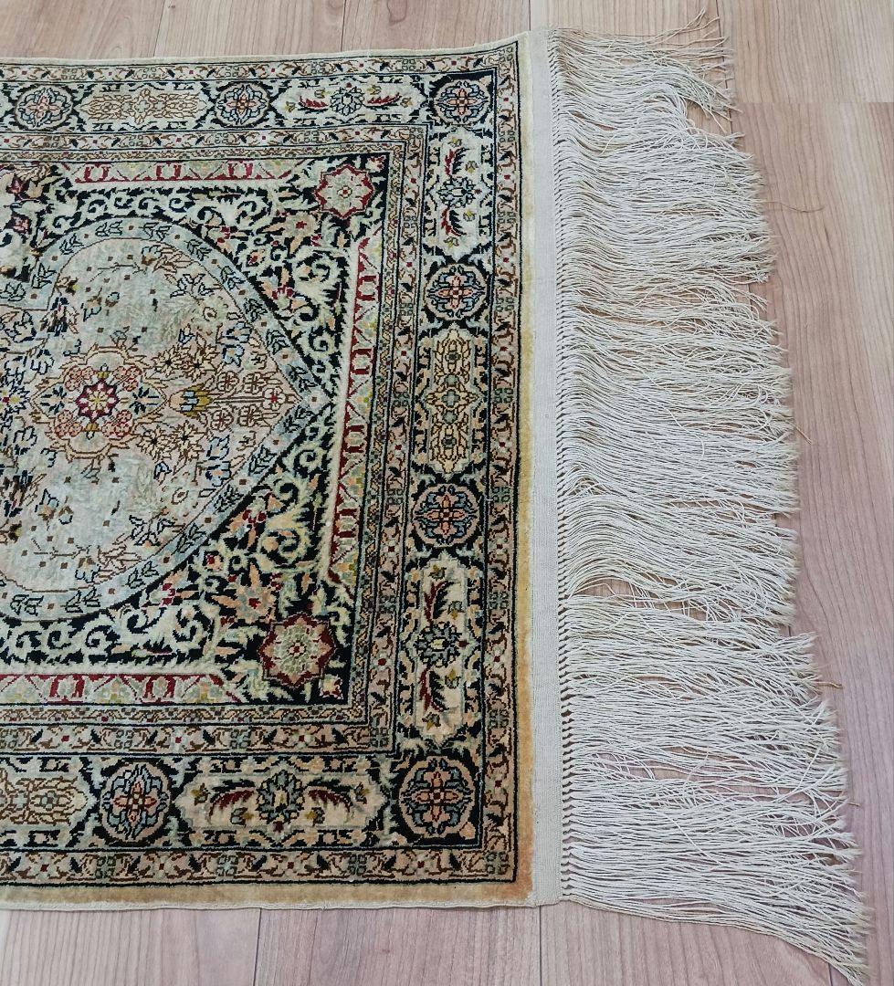 専用Y2811 シルク100% 細密手織り100万ノット ペルシャ絨毯