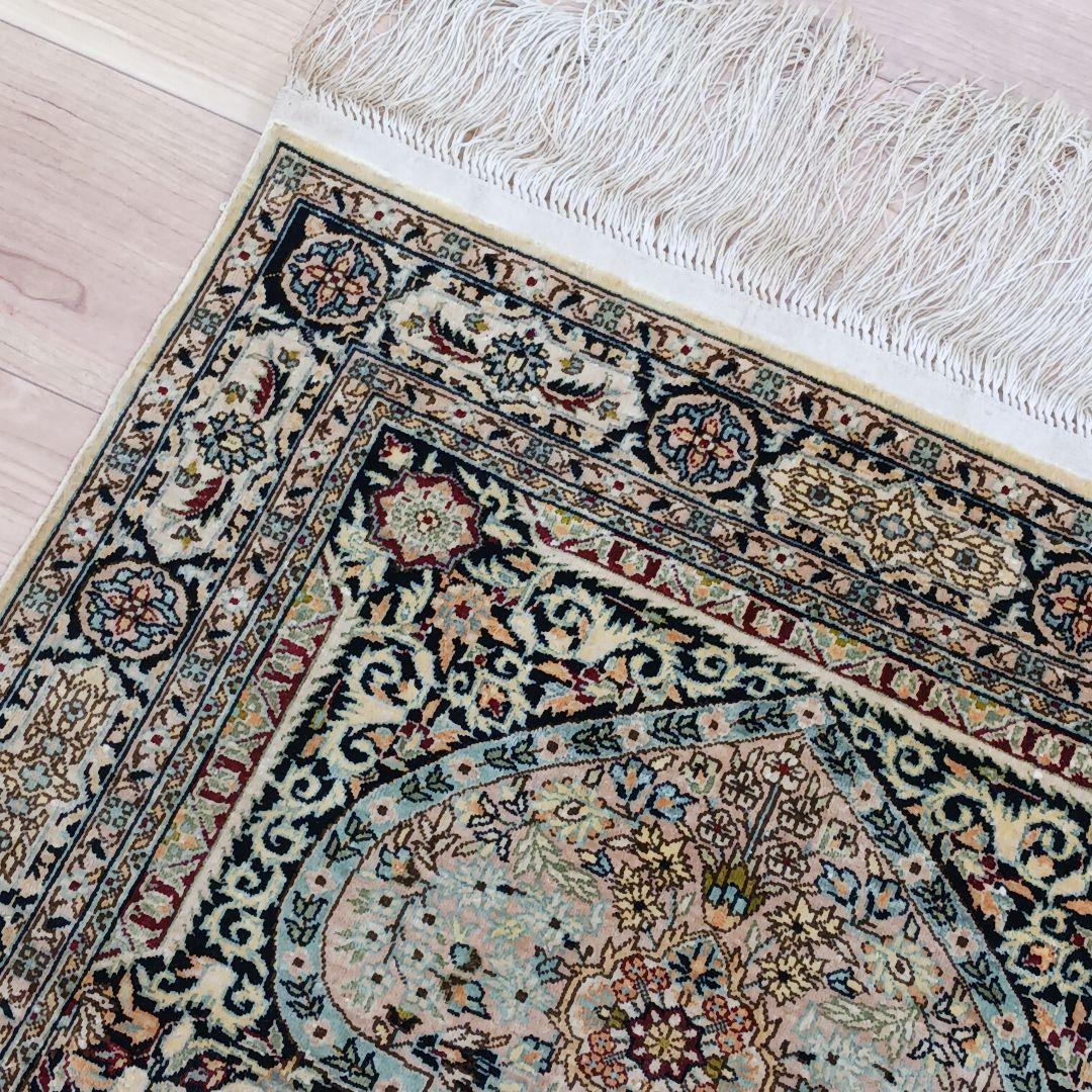 専用Y2811 シルク100% 細密手織り100万ノット ペルシャ絨毯