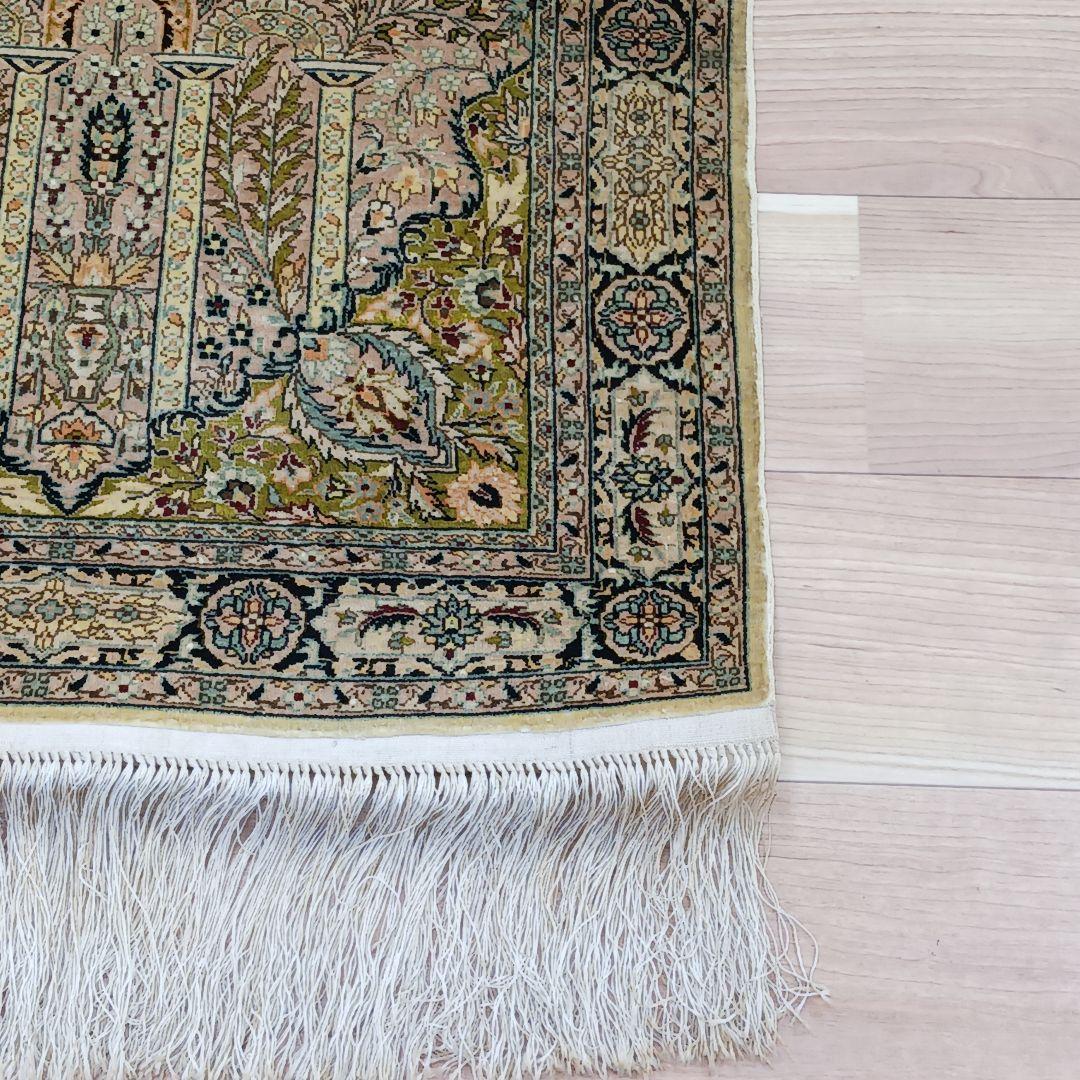 専用Y2811 シルク100% 細密手織り100万ノット ペルシャ絨毯