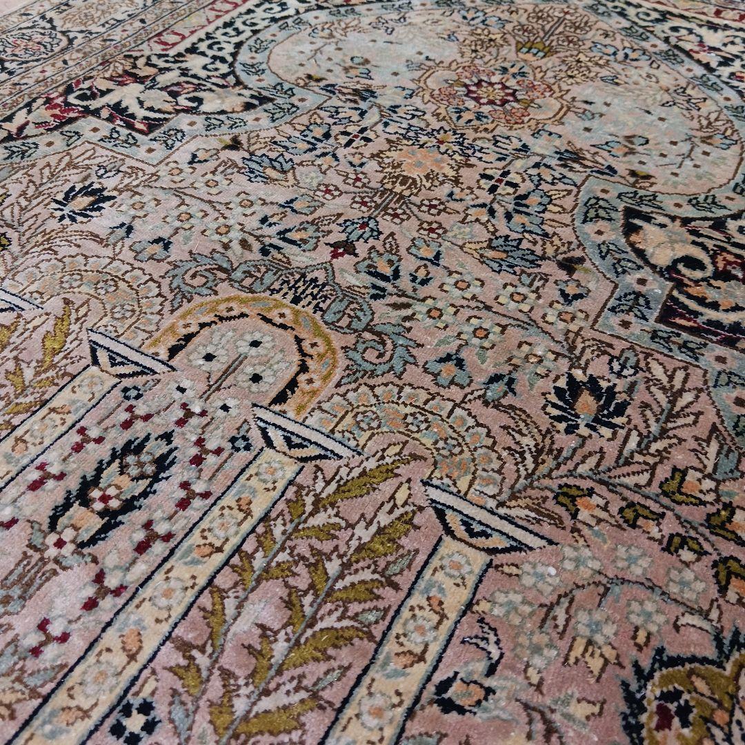 専用Y2811 シルク100% 細密手織り100万ノット ペルシャ絨毯