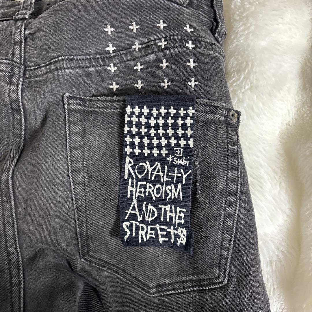 Kusubiスリムフィットデニムブラック