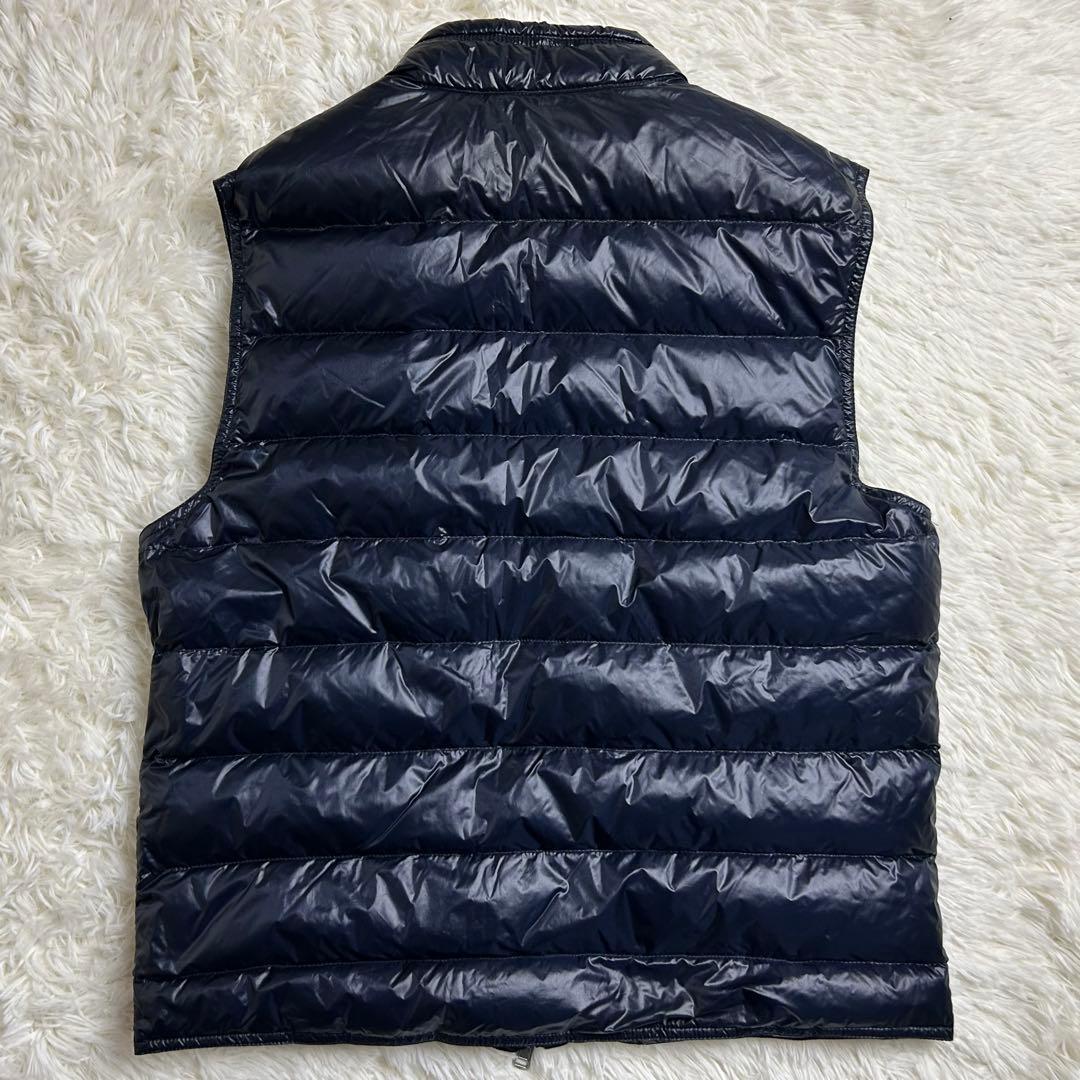 【最高級・人気L】モンクレール ワッペンロゴ ダウンベスト キルティングネイビー