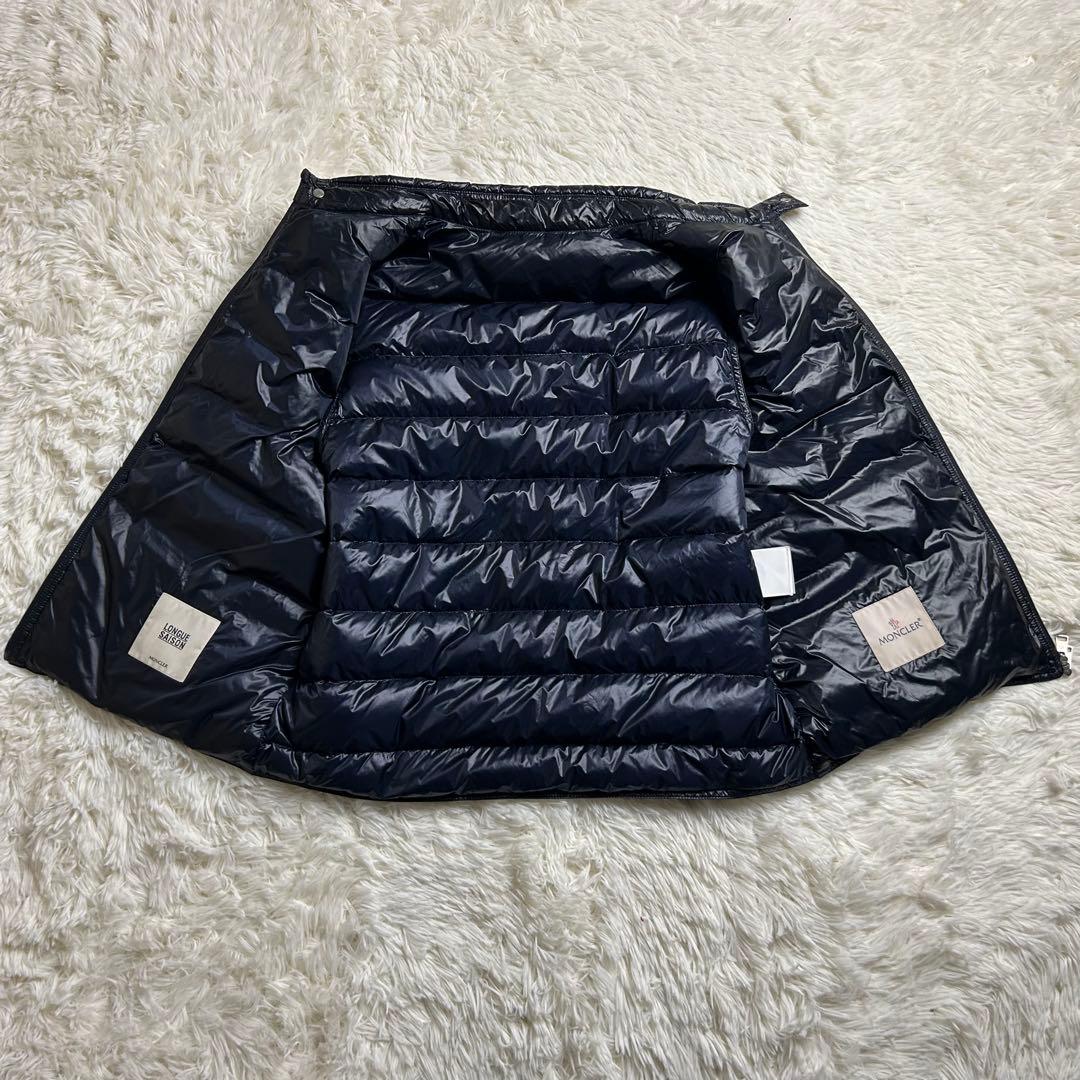 【最高級・人気L】モンクレール ワッペンロゴ ダウンベスト キルティングネイビー