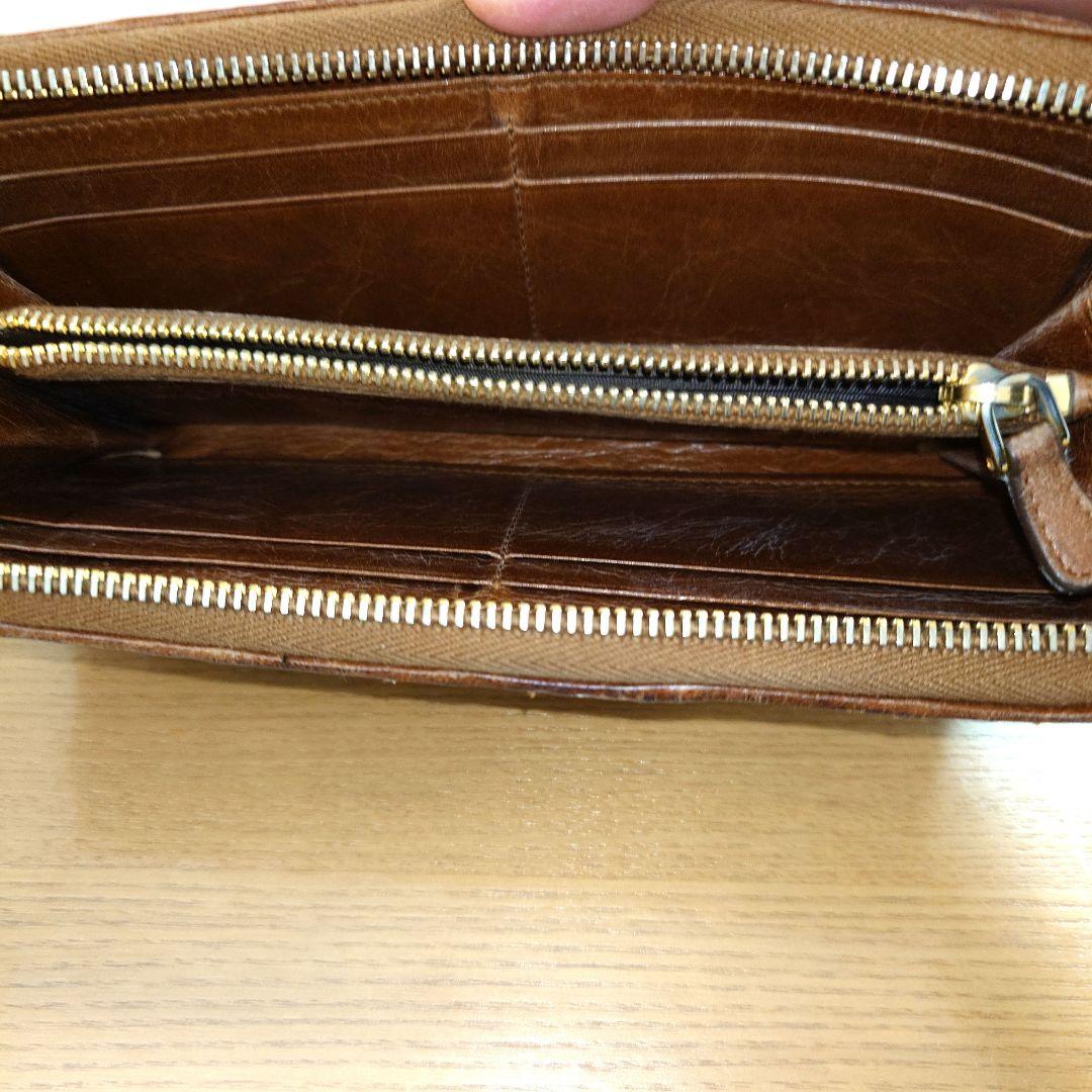miu miu L字ファスナー財布 長財布 マテラッセレザー ブラウン