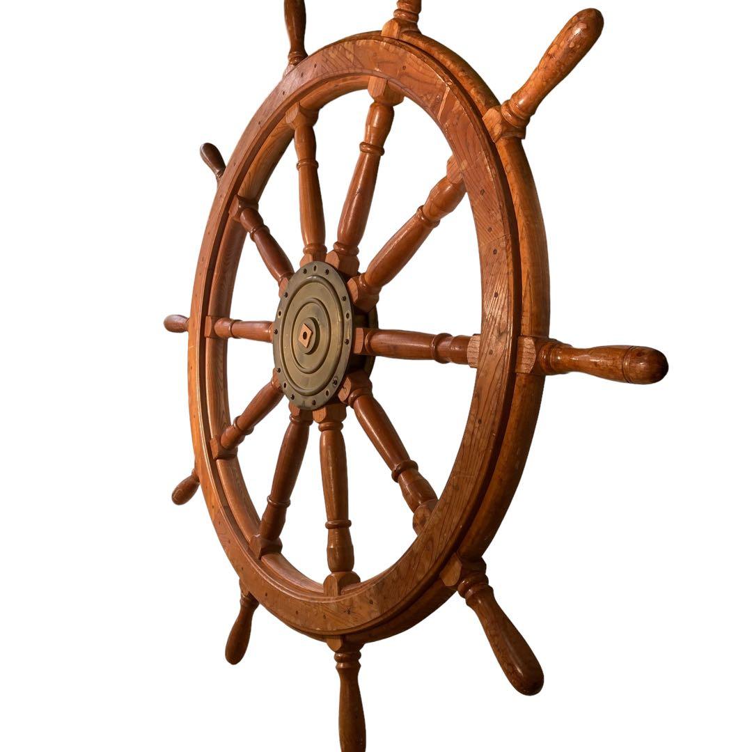 ✨超特大サイズ　舵輪　直径133センチ　真鍮製　インテリア　什器　店舗