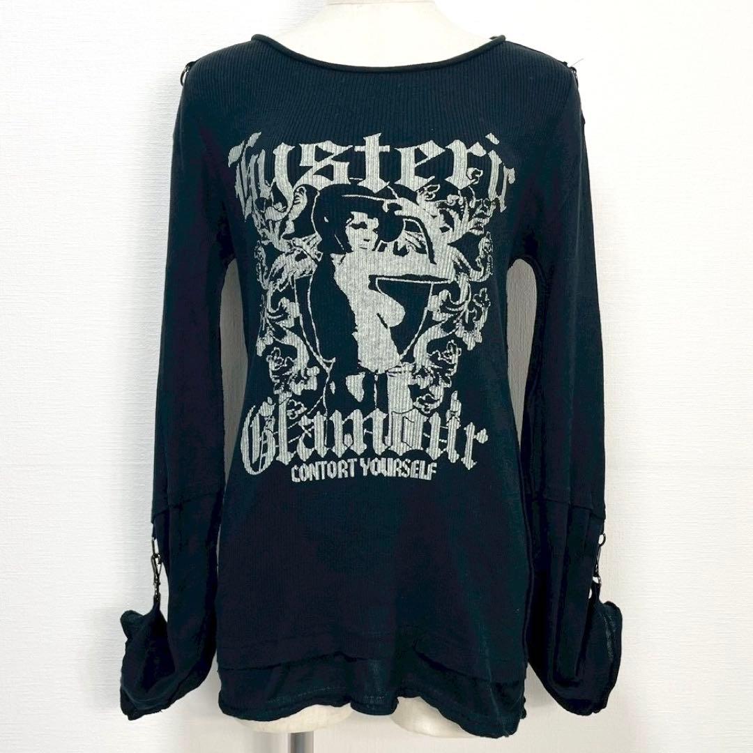 y2k❤️00s HYSTERIC GLAMOUR ヒスガール 袖ギミック ロンT