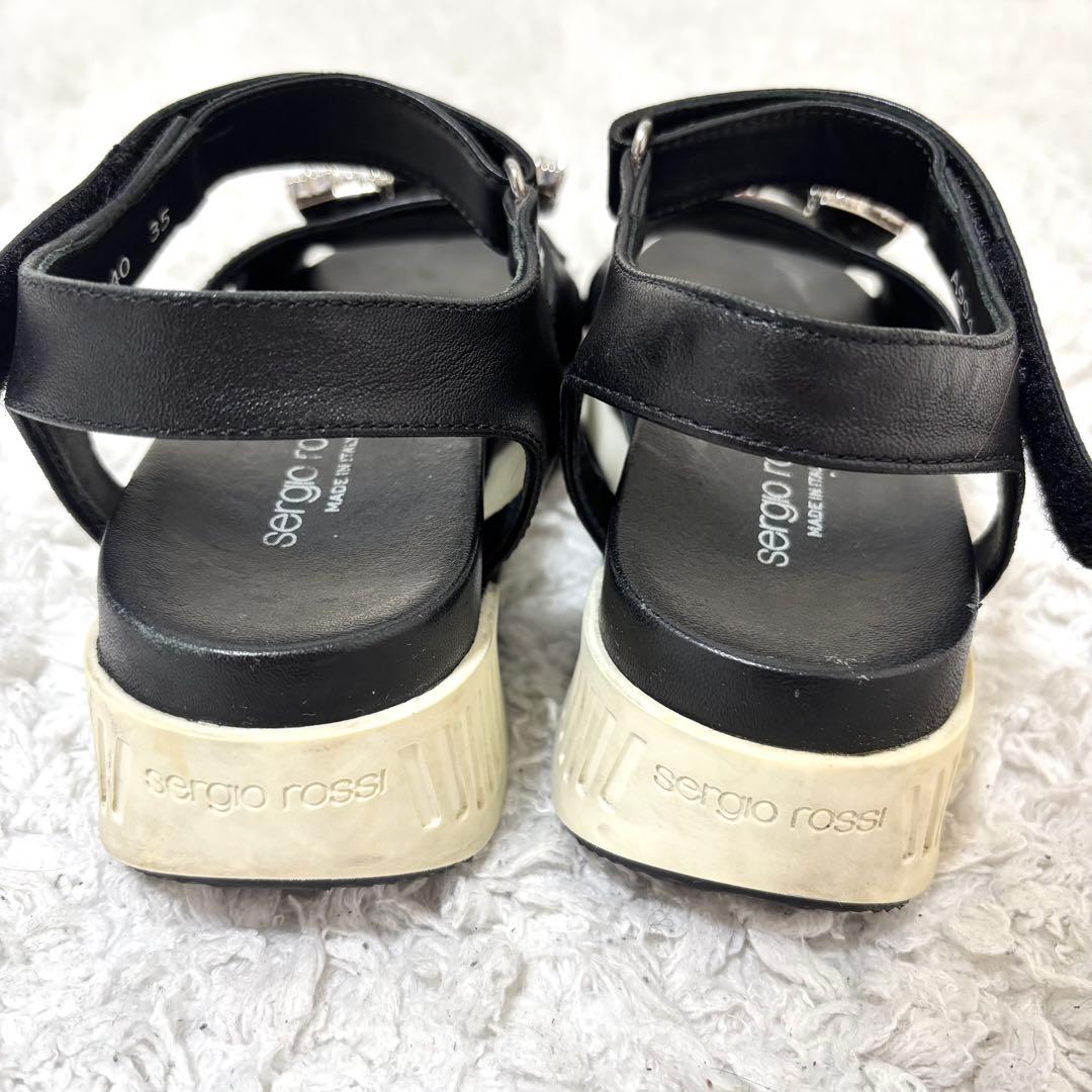 セルジオロッシ TWENTY ビジュー バックル サンダル ストラップ ブラック