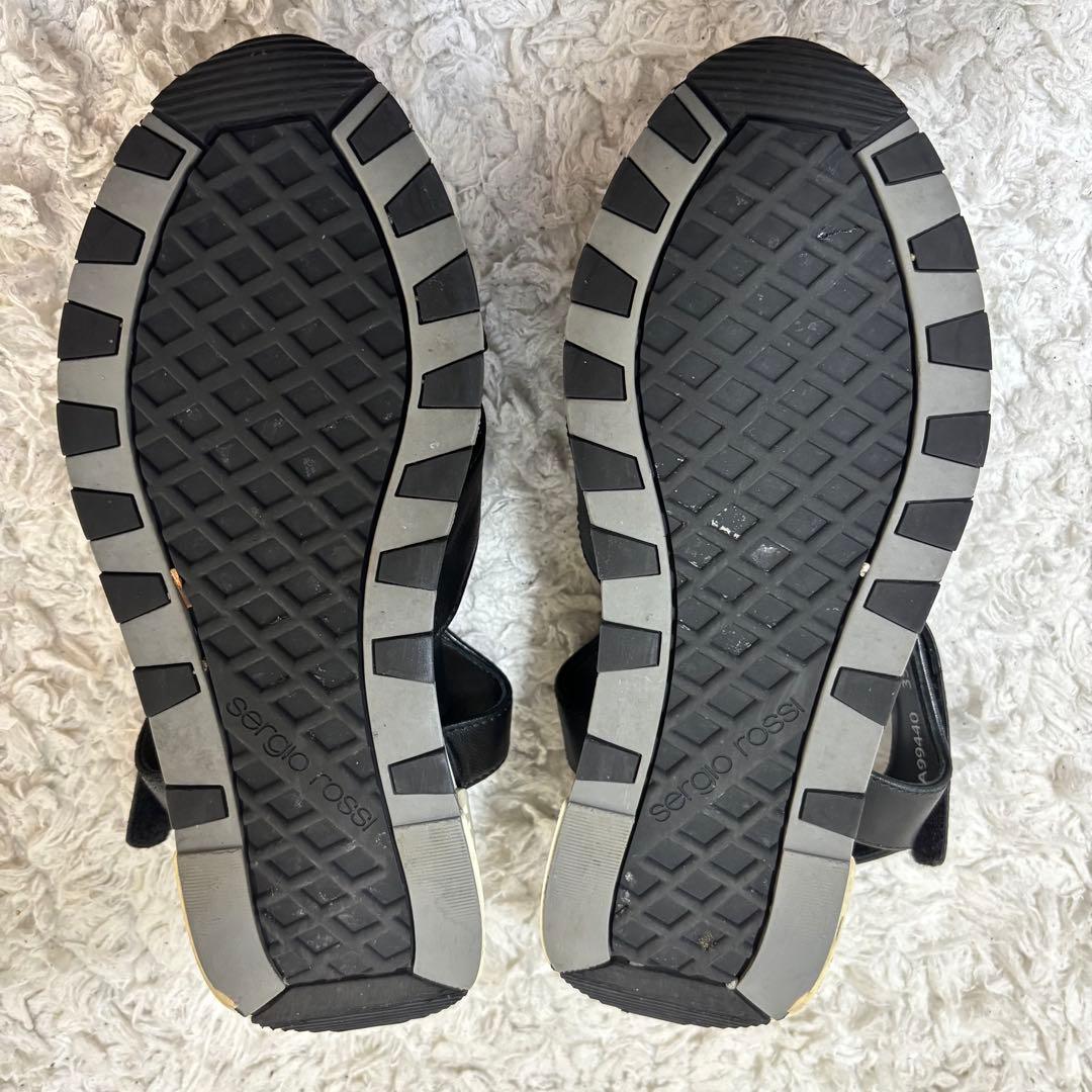 セルジオロッシ TWENTY ビジュー バックル サンダル ストラップ ブラック