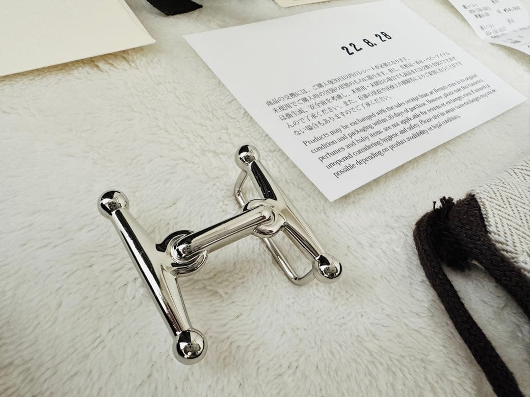 HERMES ベルトバックル <モールH） &レザーベルト（キ ット） 24