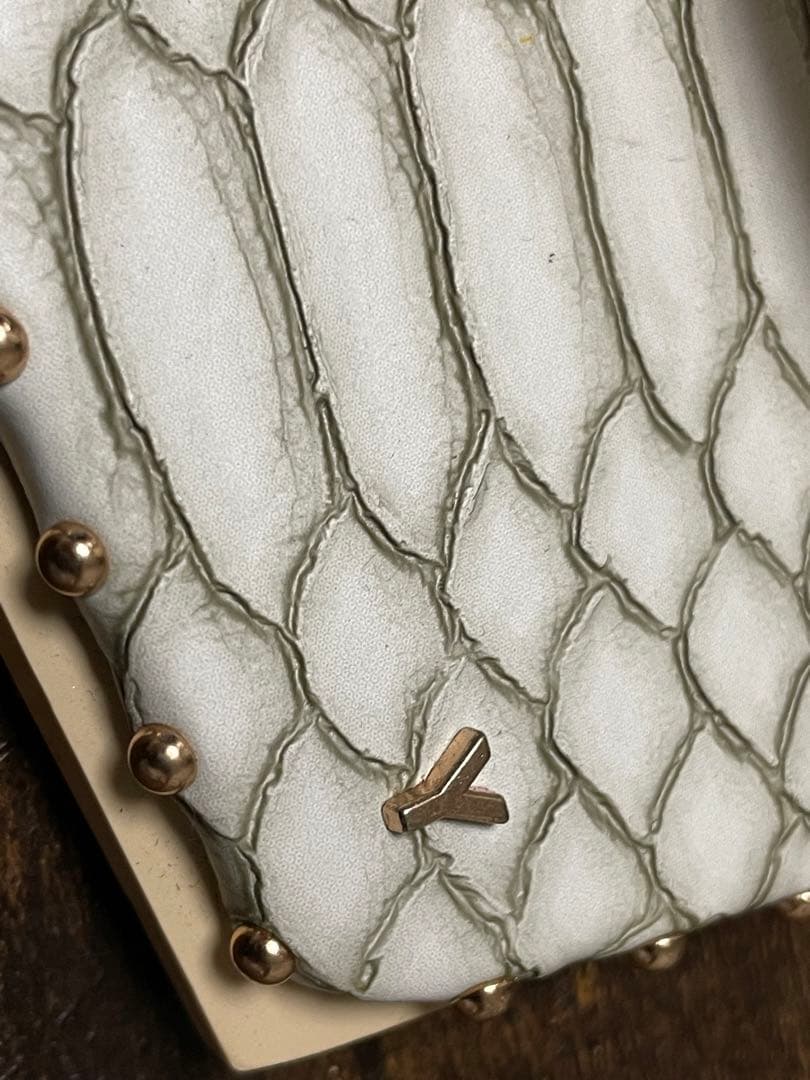 【美品】 YELLO ミュール　パイソン柄　ホワイト