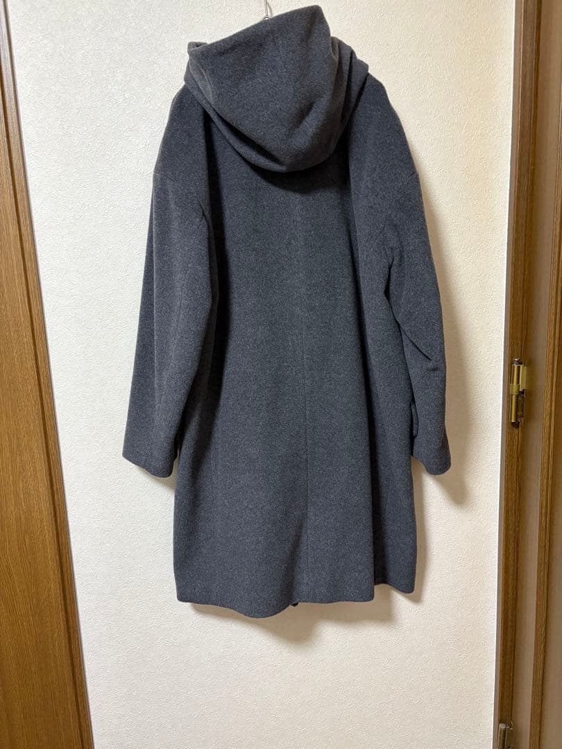 自由区 ❤️ 大きいサイズ46MENCHIウールビーバーフード付きコート☆グレー