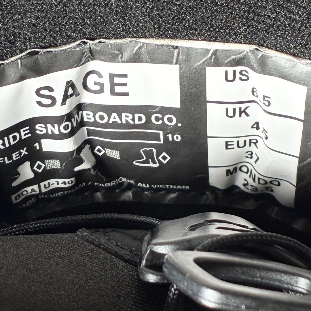 1176 RIDE SAGE スノーボード ブーツ BOA 黒 23.5