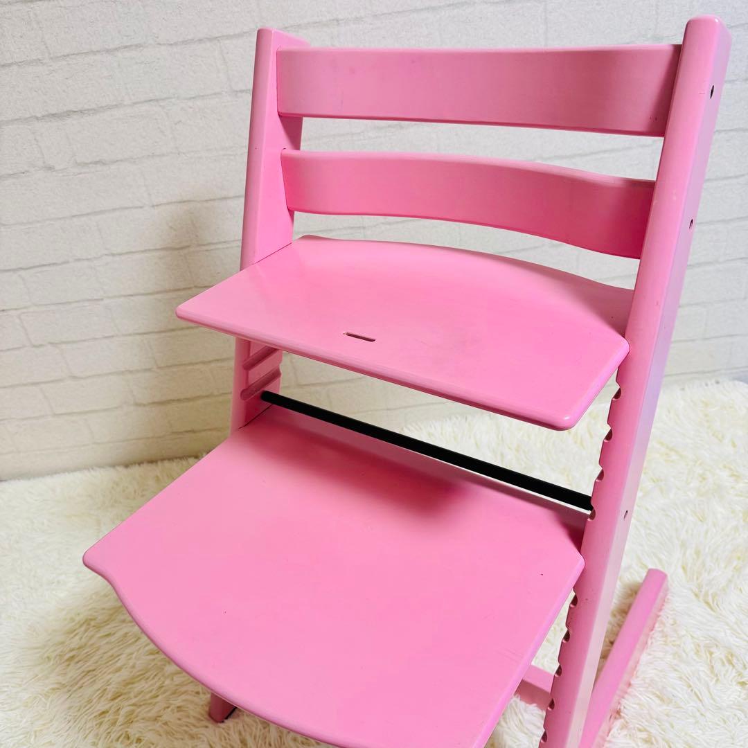 極美品✨ストッケ　トリップトラップ　シリアルNo6 ベビーセット付属 ピンク