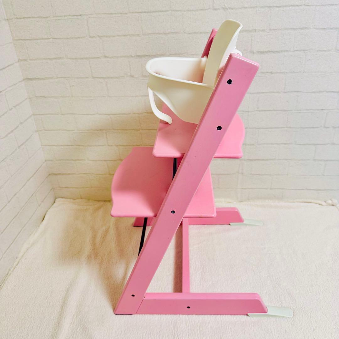 極美品✨ストッケ　トリップトラップ　シリアルNo6 ベビーセット付属 ピンク
