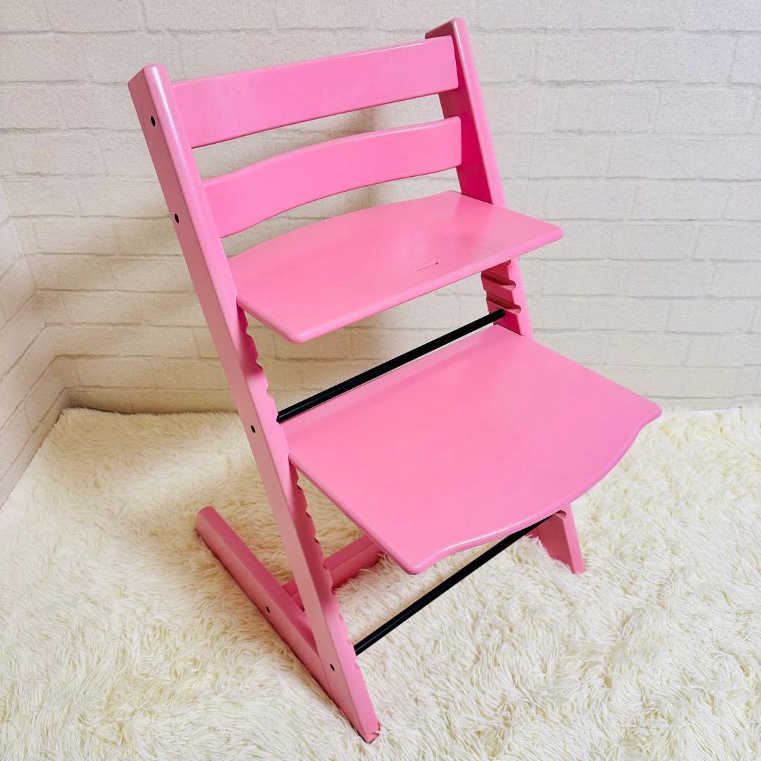 極美品✨ストッケ　トリップトラップ　シリアルNo6 ベビーセット付属 ピンク