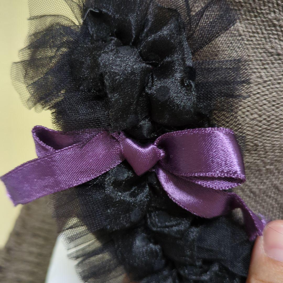 猫モチーフのブラウン帽子