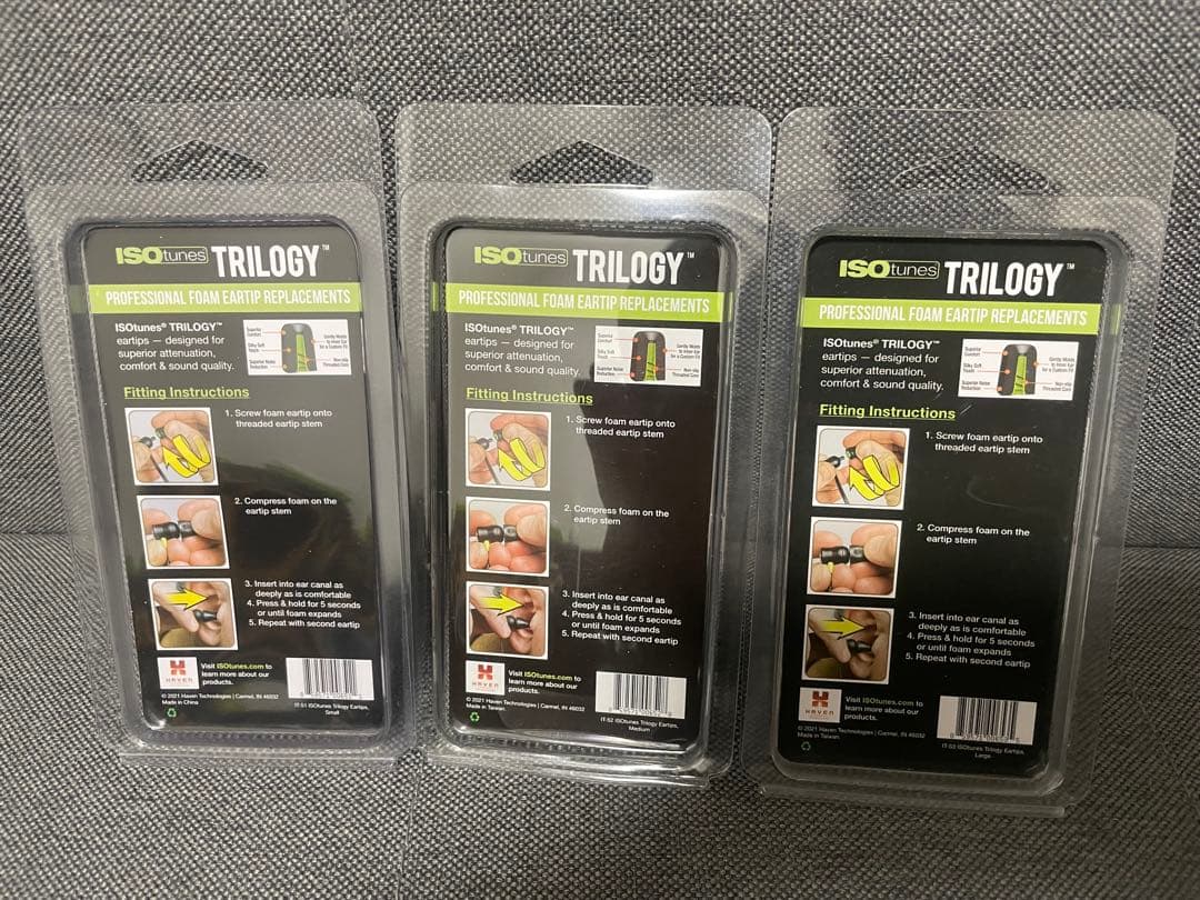ISOtunes TRILOGY 交換用イヤーピース S,M,Lサイズ 5ペア