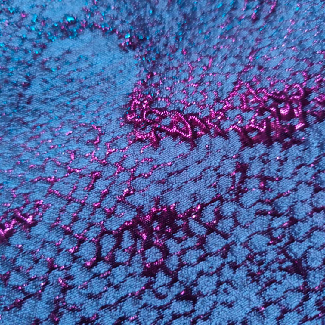 大人兵児帯へこおびクロコダイルわに鱗柄石畳柄グラデーション赤紫青偏光マスクメロン