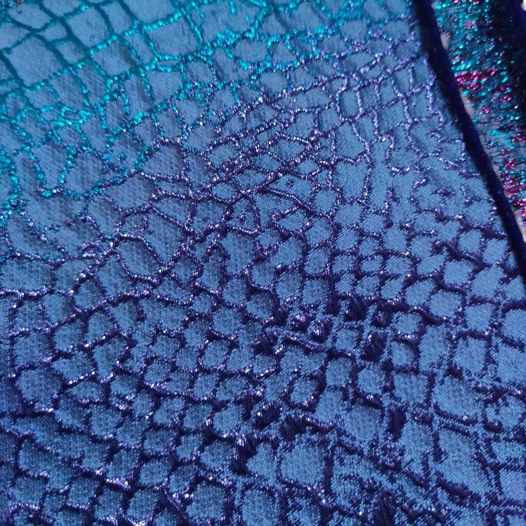 大人兵児帯へこおびクロコダイルわに鱗柄石畳柄グラデーション赤紫青偏光マスクメロン