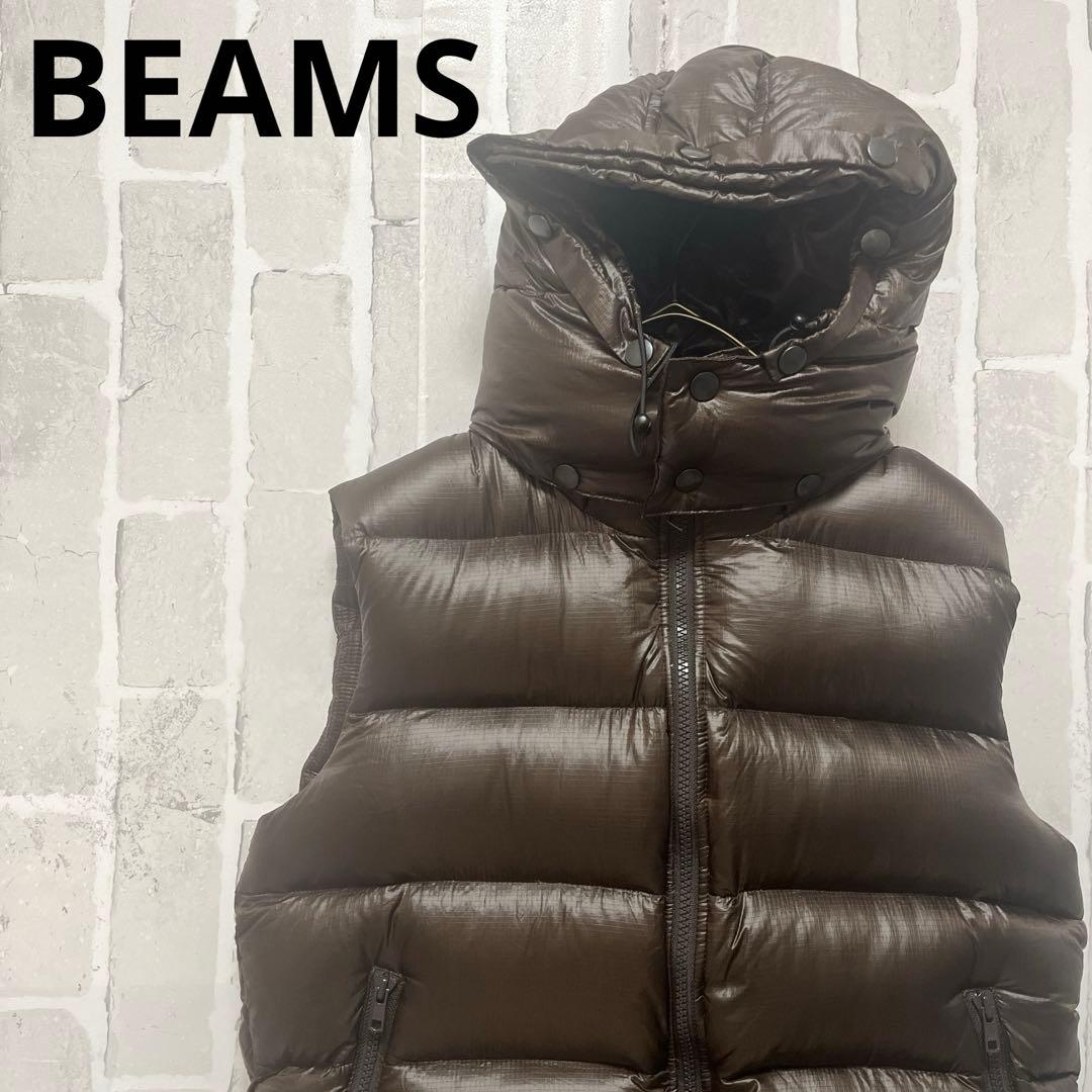 BEAMS PERTEX QUANTUM ダウンベスト 短丈 M ダブルジップ