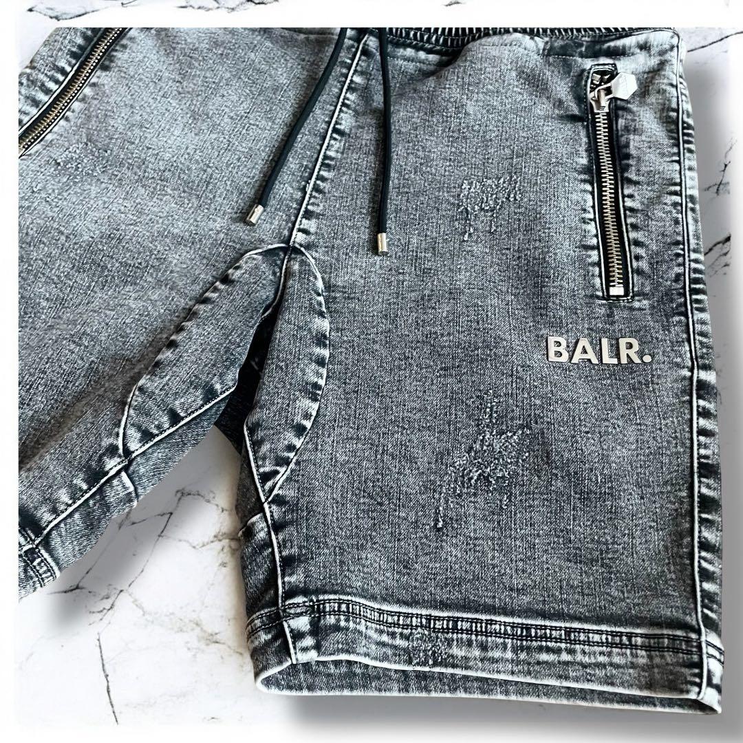 BALR. コットン ブラックデニム イージー ショートパンツ M