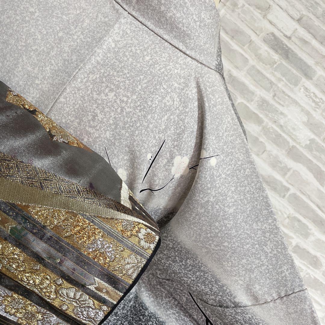 訪問着　フルセット　桜の木　菊　流水　金彩加工　叩き染　入学式　卒業式　I2