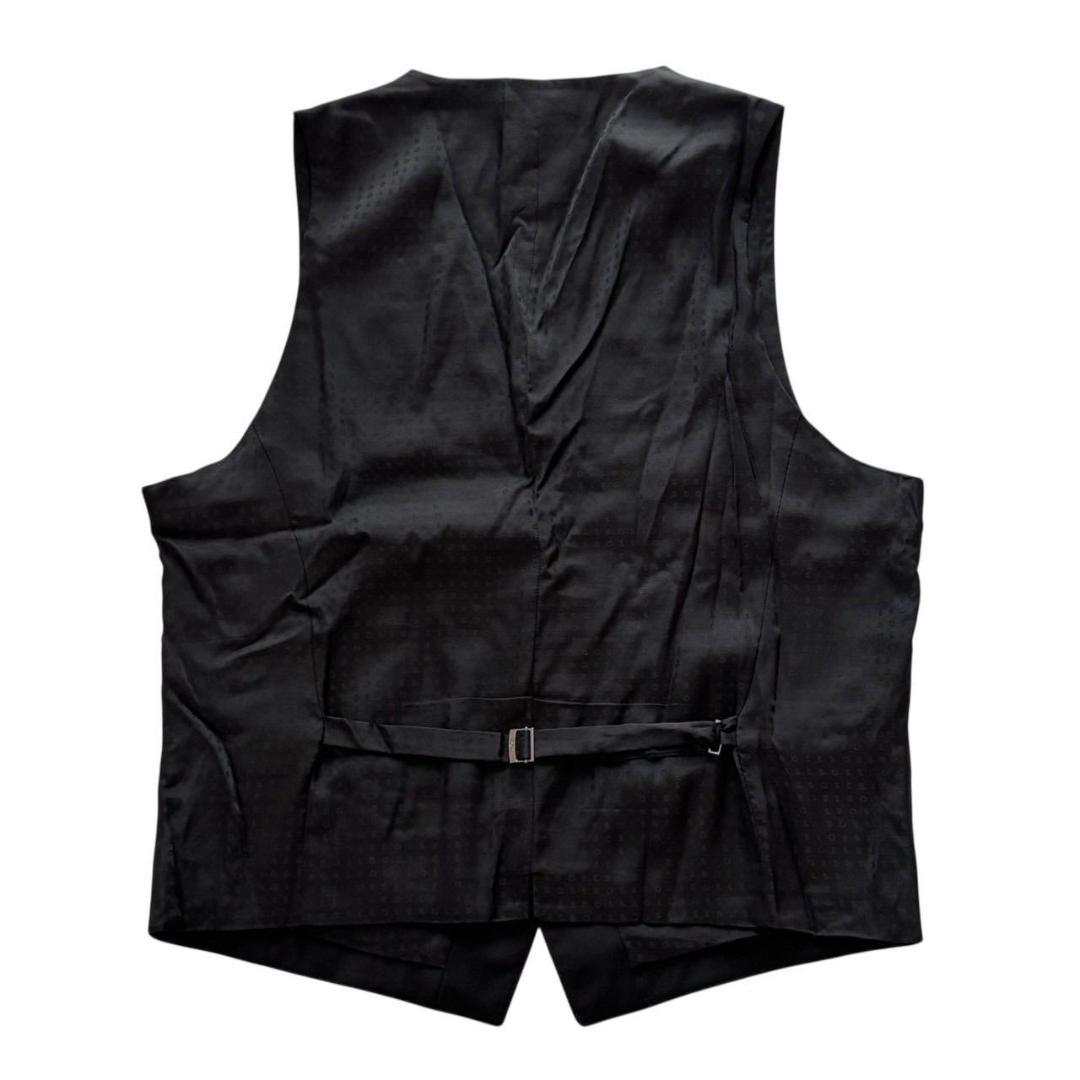 BOSS ヒューゴボス スーツ ベスト ブラック ロゴ ウール メンズ Lサイズ