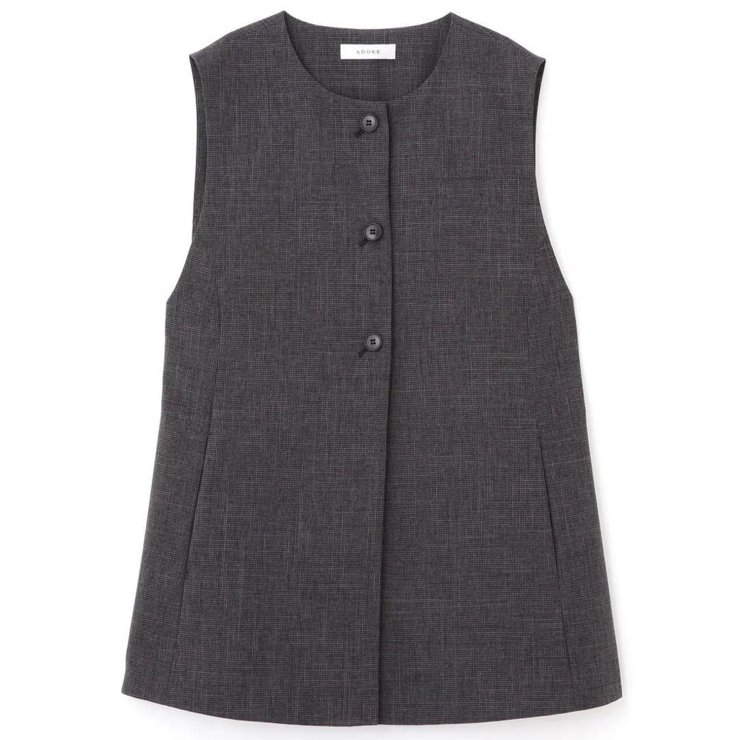 美品　ADORE ファンクショナルドライクロスブラウス　今季　グレー　ジレ