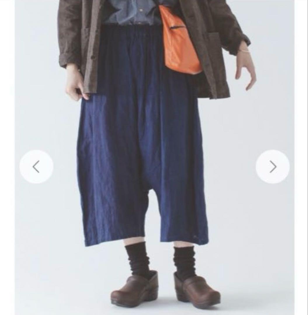 nest Robeインディゴリネンギャザー サルエルパンツ