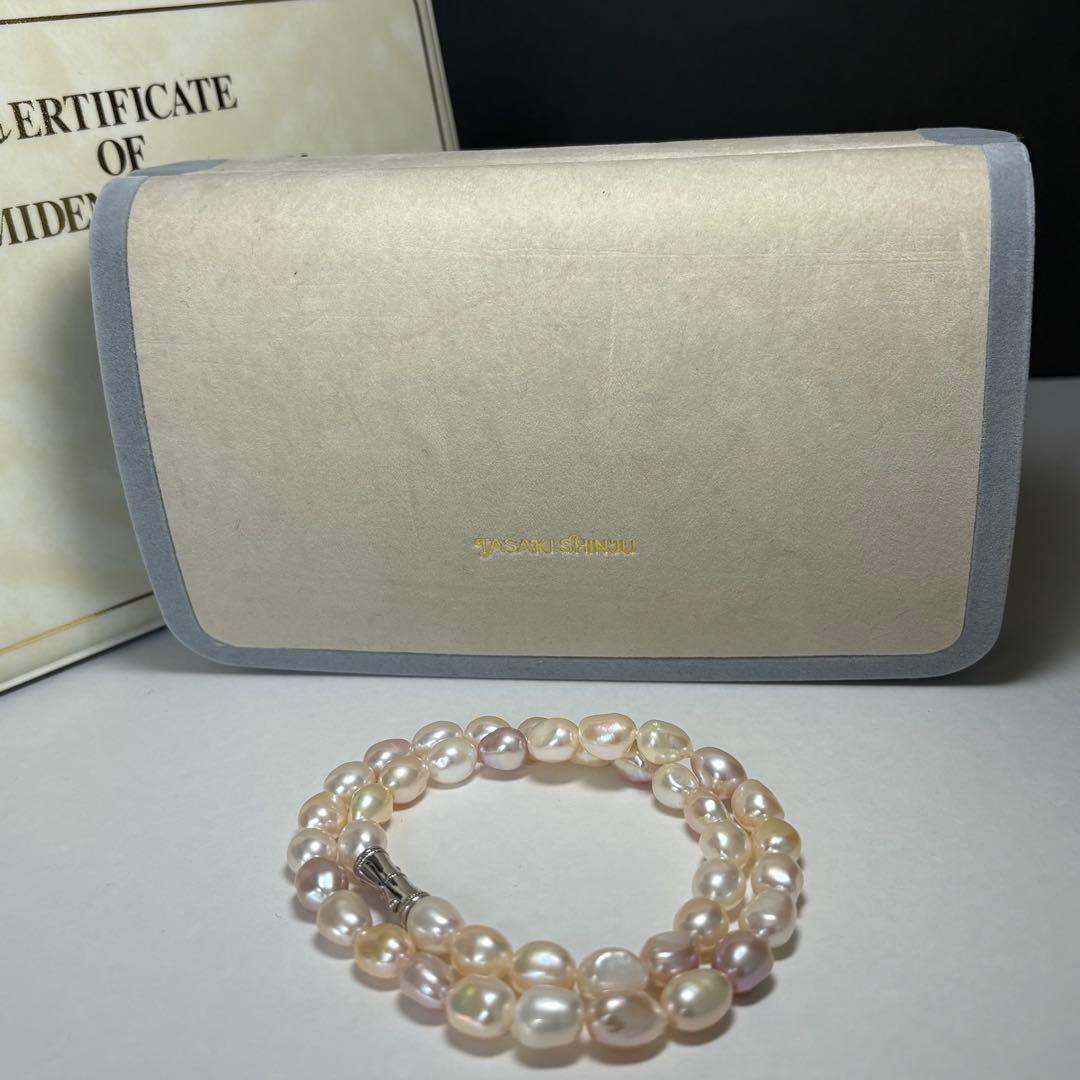 【極美品】TASAKI 田崎真珠 パールネックレス マルチカラー 鑑別書 箱