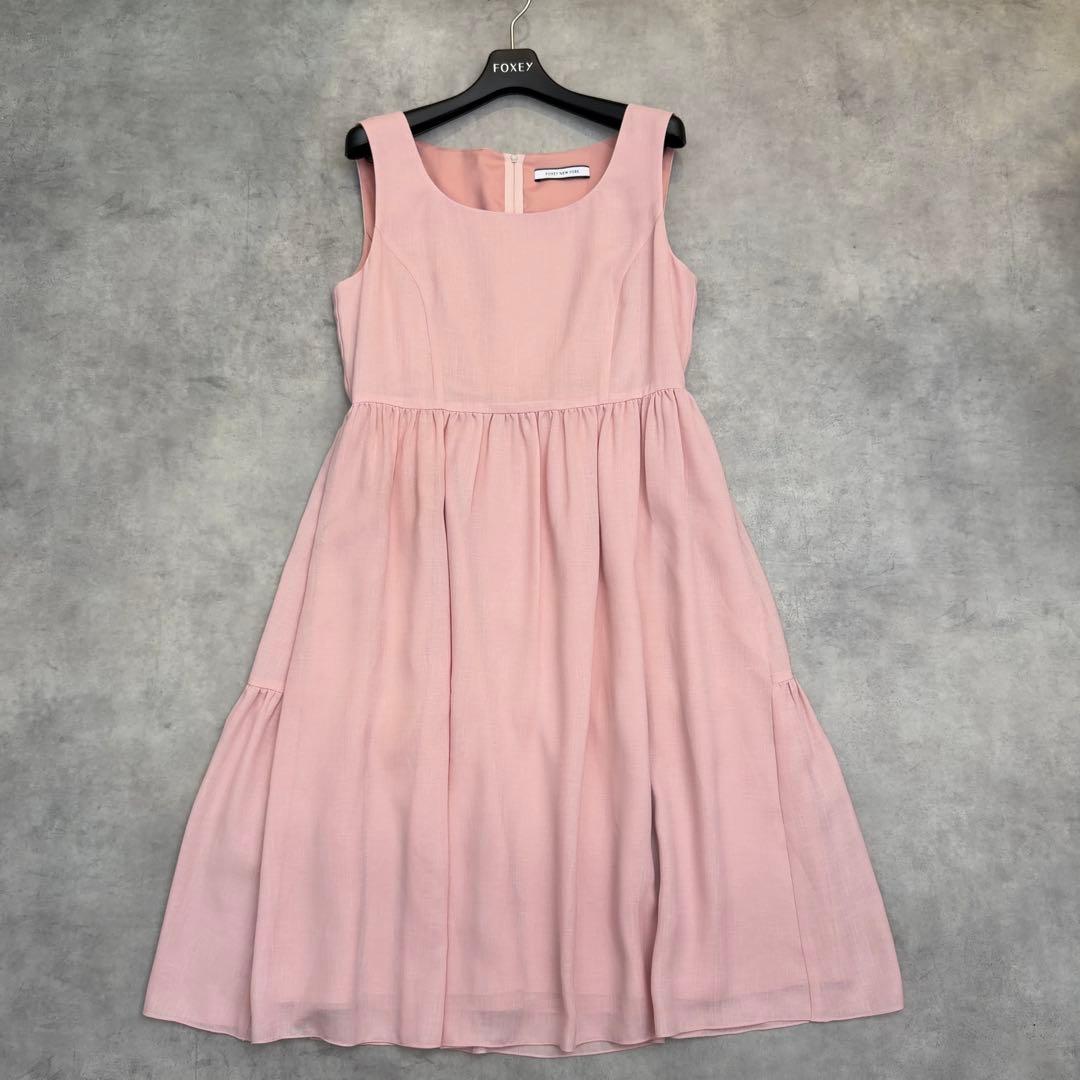取引中 【FOXEY NEWYORK】ノースリーブワンピース ペールピンク 40