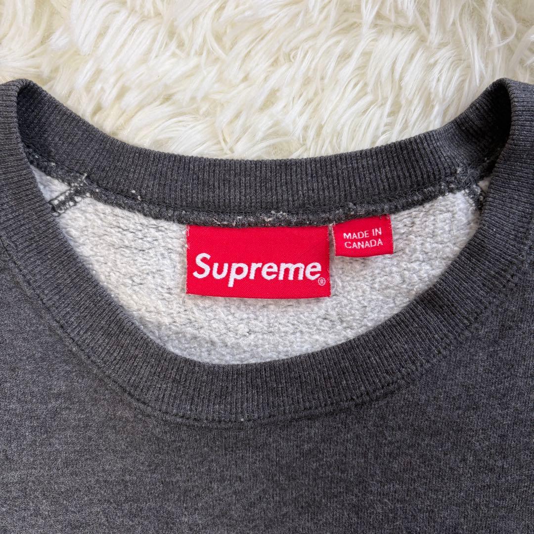 【希少デザイン】SUPREME☆刺繍サークルロゴスウェット グレー 裏起毛 M