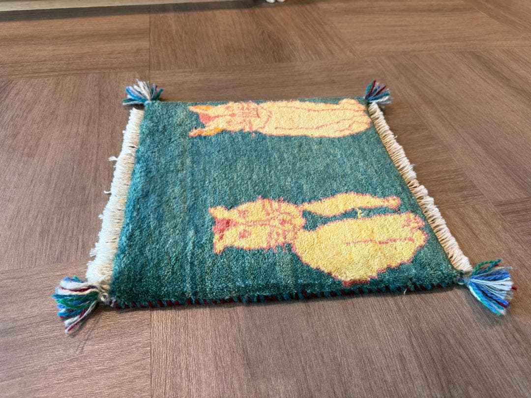 ペルシャギャッベ (ギャベ) チェアマット 43x41cm ギャッベ ラグ