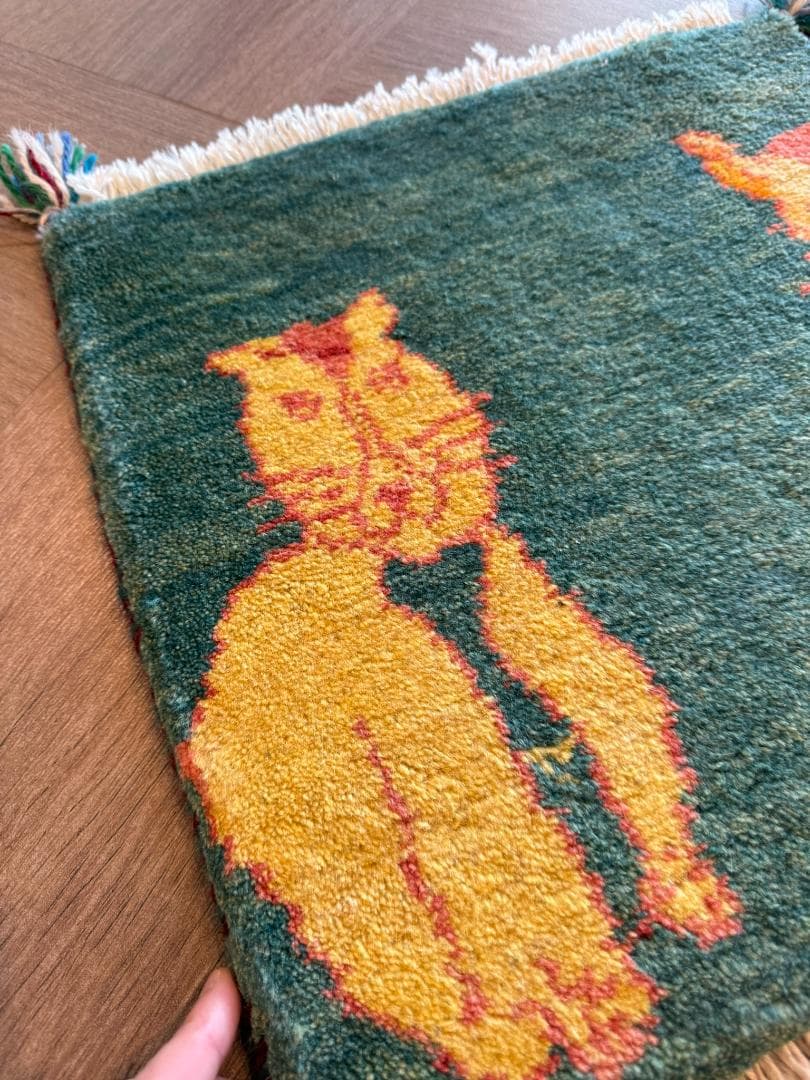 ペルシャギャッベ (ギャベ) チェアマット 43x41cm ギャッベ ラグ