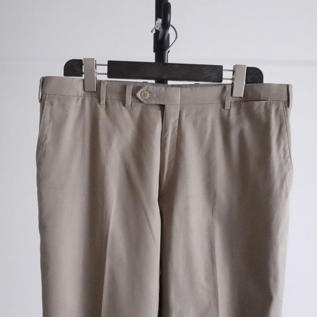 【イタリア製】Brioni コットンギャバジン　カーキ　トラウザーズ