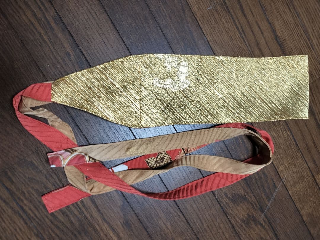 着物リメイク　振袖　草花文　ロングワンピース