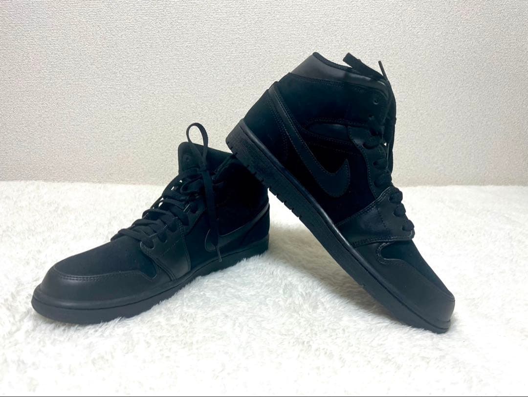 ナイキ エアジョーダン 1 トリプルブラック MID 28cm