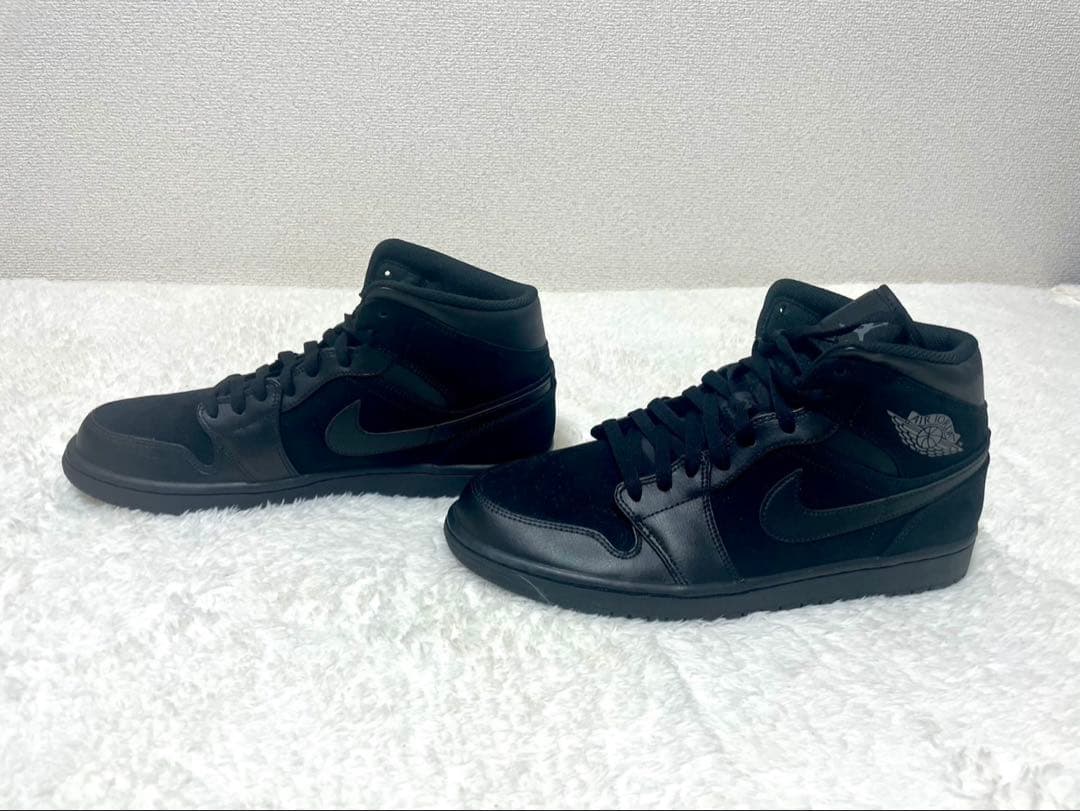 ナイキ エアジョーダン 1 トリプルブラック MID 28cm