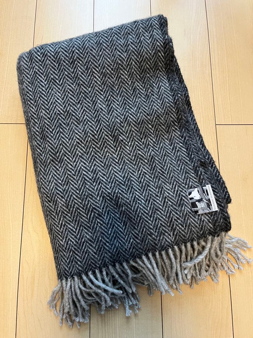 【美品】Silkeborg 100%ウール ブランケット 130x200
