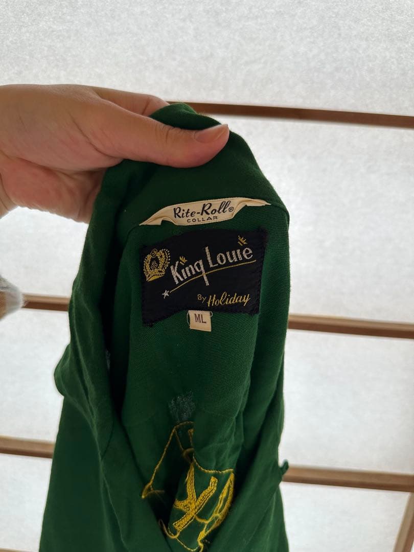 刺繍 開襟　ヴィンテージボウリングシャツ