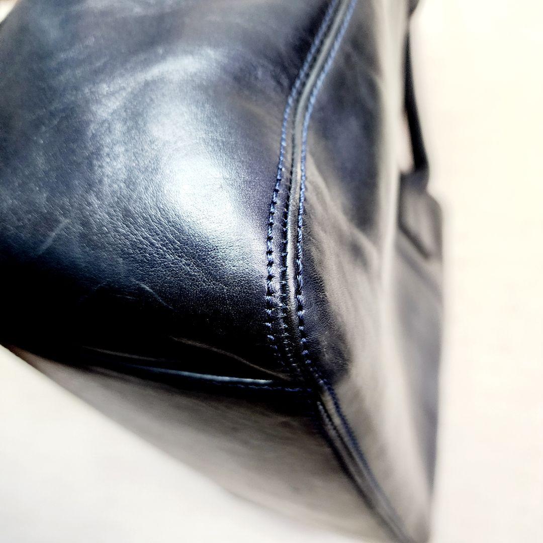 【美品】ヒロフ トートバッグ サイドポケット 肩掛け 自立　A4 スクエア型　黒